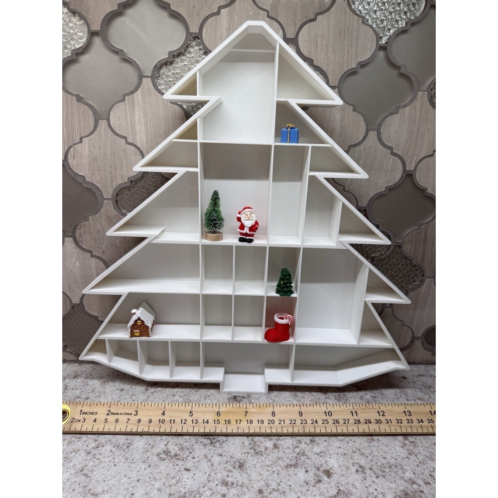 Christmas Tree‎ Minis Trinket Shelf 3D Printed Miniatures Dollhouse White